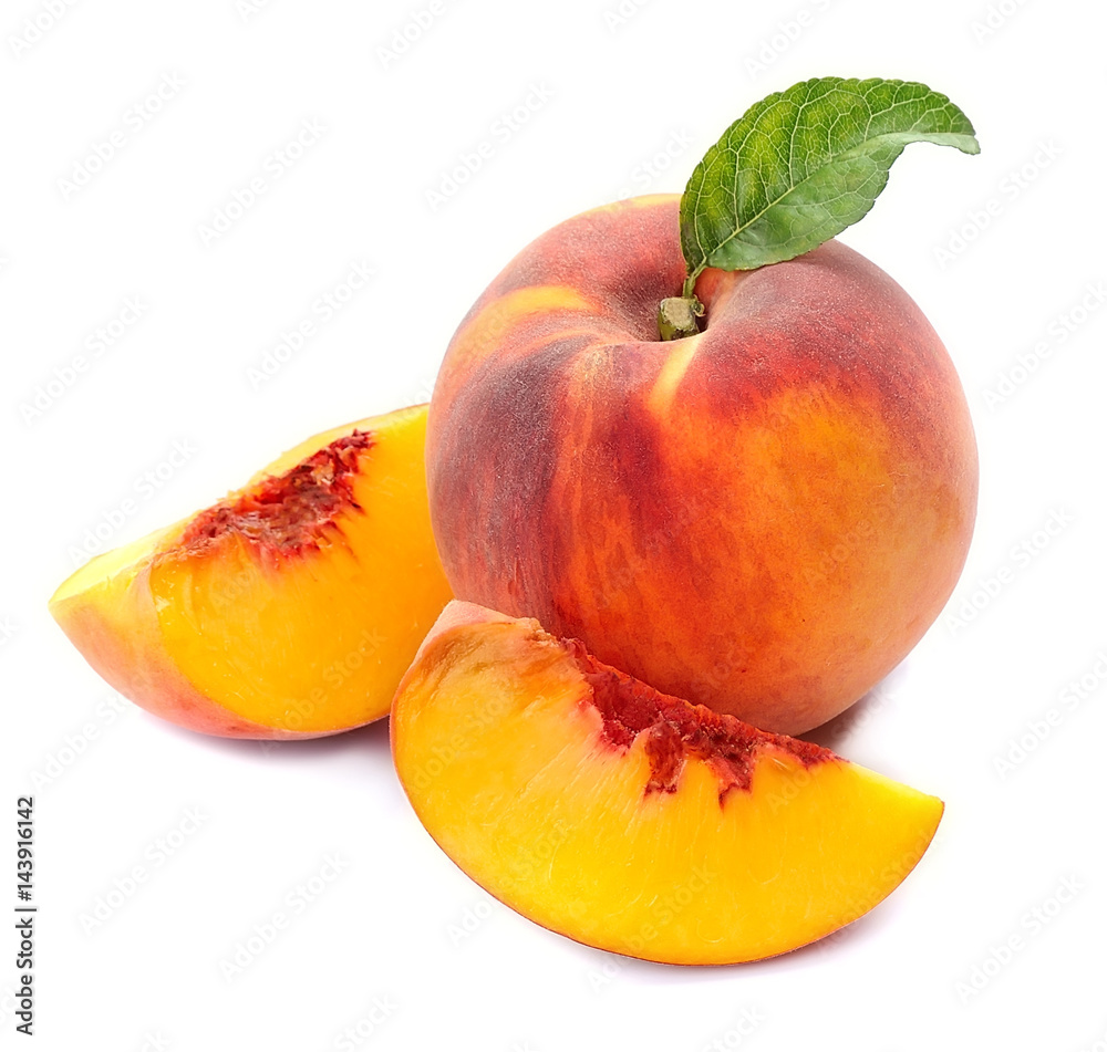 Wall mural peach fruits .