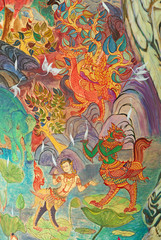 Detail Art paint on Elephant statue display at Central World Plaza were built in the occasion to celebrate the 87th of His Majesty the King Bhumibol birthday