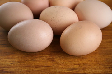 eggs on wooden background. Easter