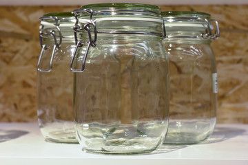 A glass jar with a lid
