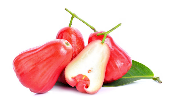 rose apple on white background