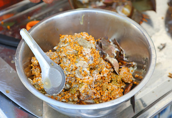 Spicy Horseshoe Crab Egg Salad Thailand Food