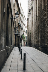 Street of Gothic quarter in Barcelona, Spain