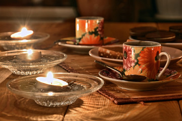 Night coffee with biscuits