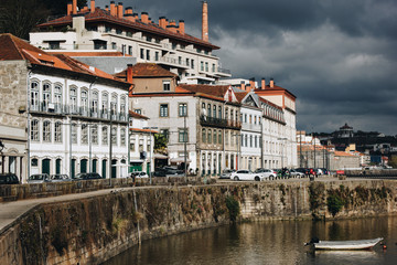 View of Porto Embankment sunset, Portugal