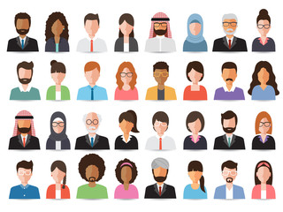 Businessmen and Business women avatars.