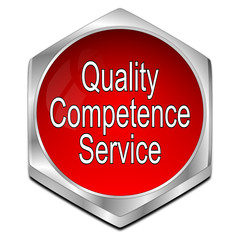 Quality Competence Service Button - 3D illustration