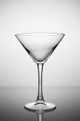 Empty martini glass for cocktail