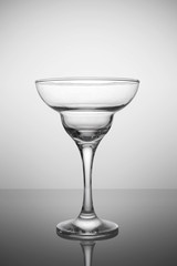 Empty margarita glass for cocktail