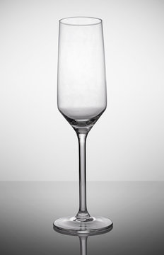 Empty glass for champagne sparkling wine