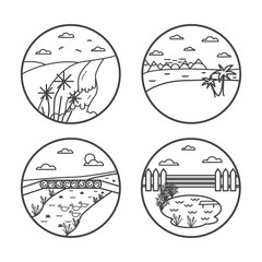 Landscape line vector illustartion