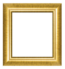 Fototapeta premium Gold vintage picture and photo frame isolated on white background