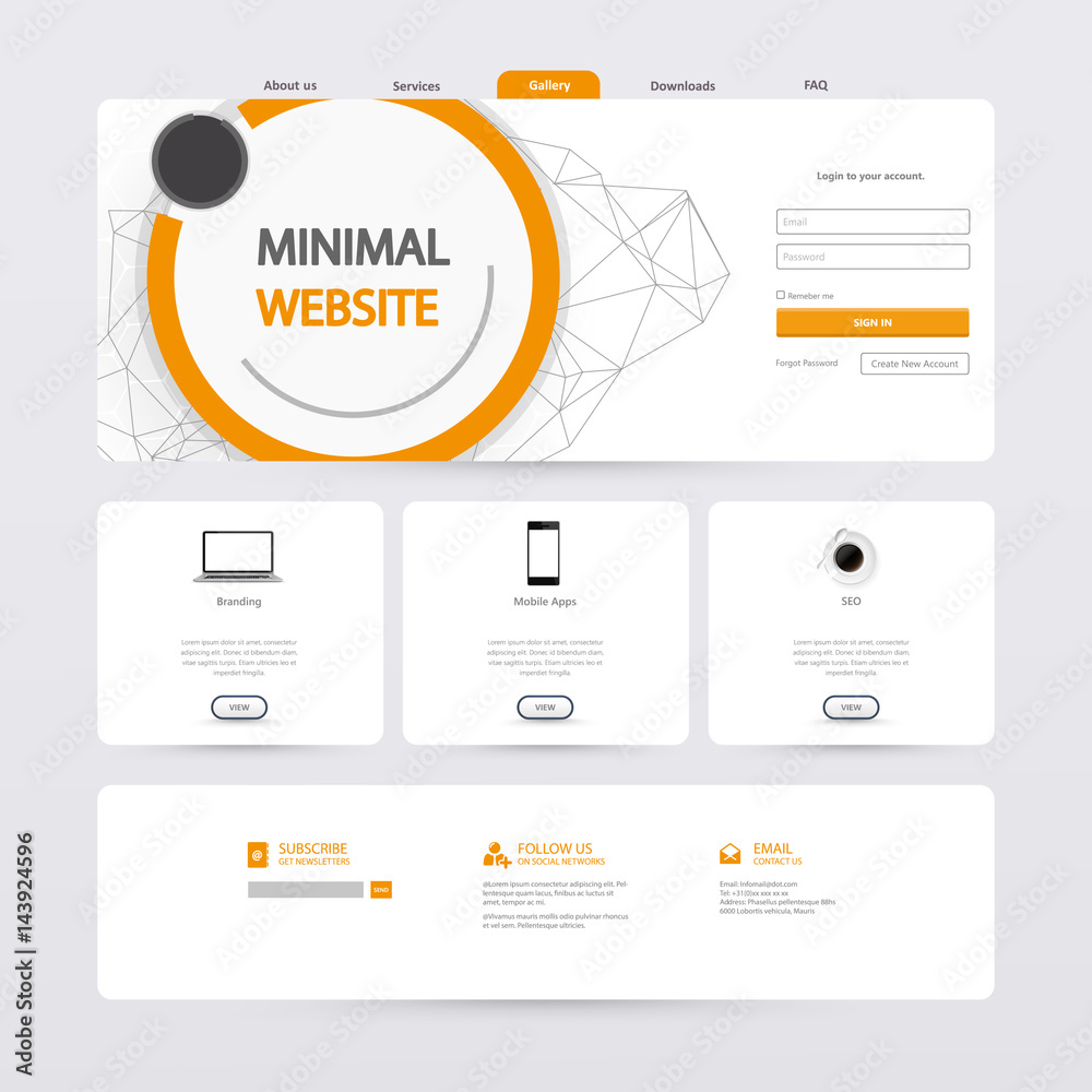 Poster website template for your business in editable vector illustration.