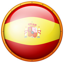 Obraz premium Spain flag on round badge