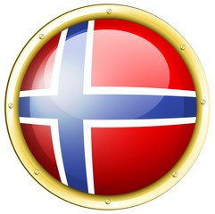 Fototapeta premium Norway flag on round badge