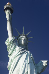 Statue of Liberty, famous landmark situated in Liberty Island, New York City, USA