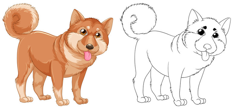 Animal outline for shiba dog