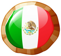 Mexico flag on round badge