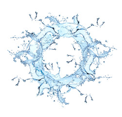 Water splash isolated on white background. Splash motion. Abstract object 