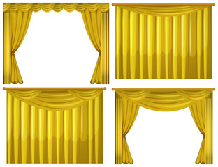 Yellow curtains in four styles