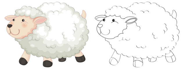 Doodle animal for fluffy sheep