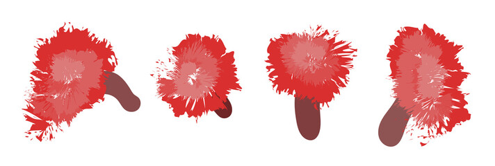 Bright spring flowers. Painted in charcoal 