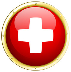 Fototapeta premium Swiss flag on round badge