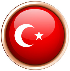 Obraz premium Turkey flag on round badge
