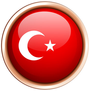 Turkey flag on round badge