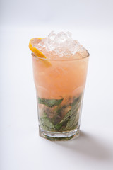 Summer lemonade with spices, ice and mint