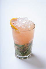 Summer lemonade with spices, ice and mint