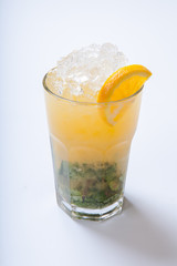 Summer lemonade with spices, ice and mint
