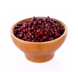 Japanese red beans or Adzuki Bean on white background