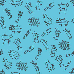 Barbecue and grill icon pattern