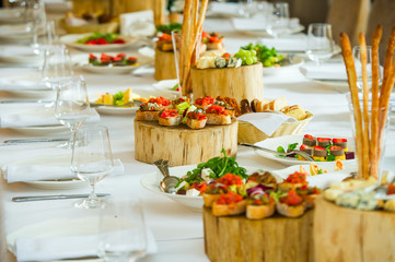 Canapés on the table