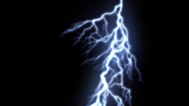 10 Realistic lightning strikes over black background. Thunderstorm with flashing lightning thunderbolt 