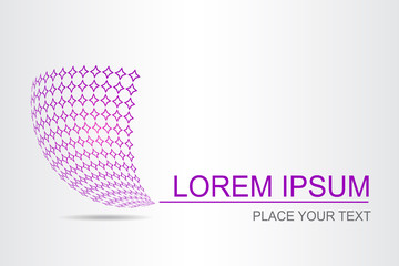 Logo stylized spherical surface with abstract shapes