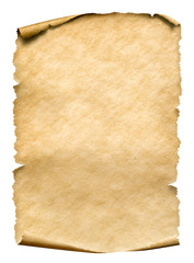 Old paper manusript or parchment vertically oriented - obrazy, fototapety, plakaty