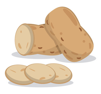 organic healthy food potato image vector illustration eps 10