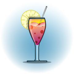 Vector illustration cocktails drinks in glasses vector flat icons. Set of alcohol and soft drinks and refreshments for cocktail party or bar menu design element