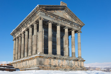 Obraz premium Garni Temple in Armenia, in winter day