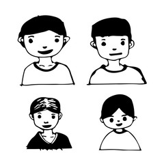 People face cartoon icon