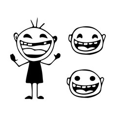 People face cartoon icon