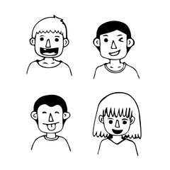 People face cartoon icon