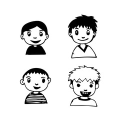 People face cartoon icon