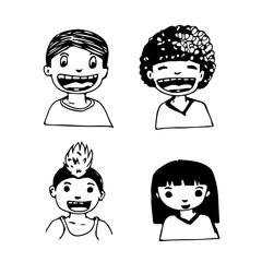 People face cartoon icon
