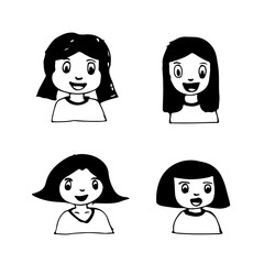 People face cartoon icon
