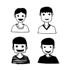 People face cartoon icon