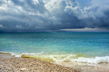 Black Sea beach before storm