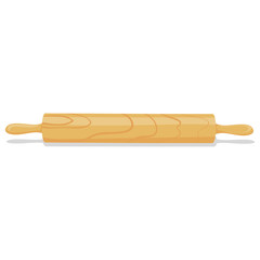 Vector Illustration of Wooden Rolling Pin